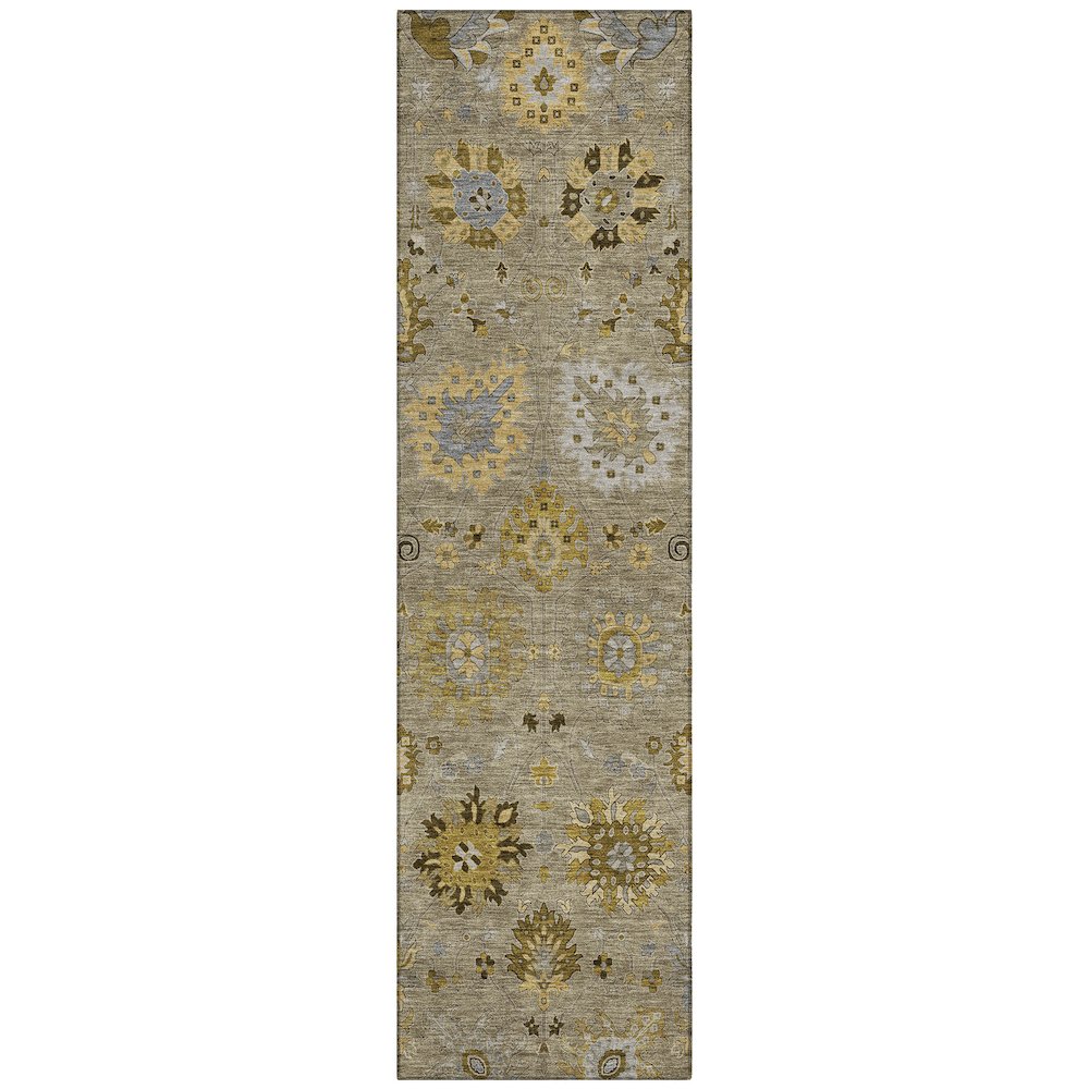 Machine Washable Indoor/Outdoor Chantille ACN2289 Brown 2'3" x 7'6" Runner Rug. Picture 1