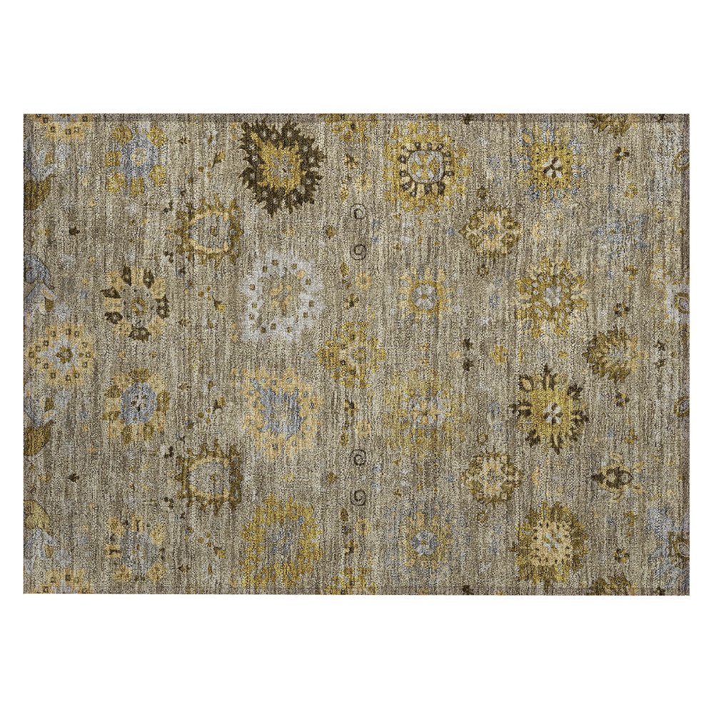 Machine Washable Indoor/Outdoor Chantille ACN2289 Brown 1'8" x 2'6" Rug. Picture 1