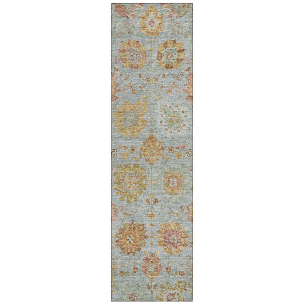 Machine Washable Indoor/Outdoor Chantille ACN2289 Blue 2'3" x 7'6" Runner Rug. Picture 1