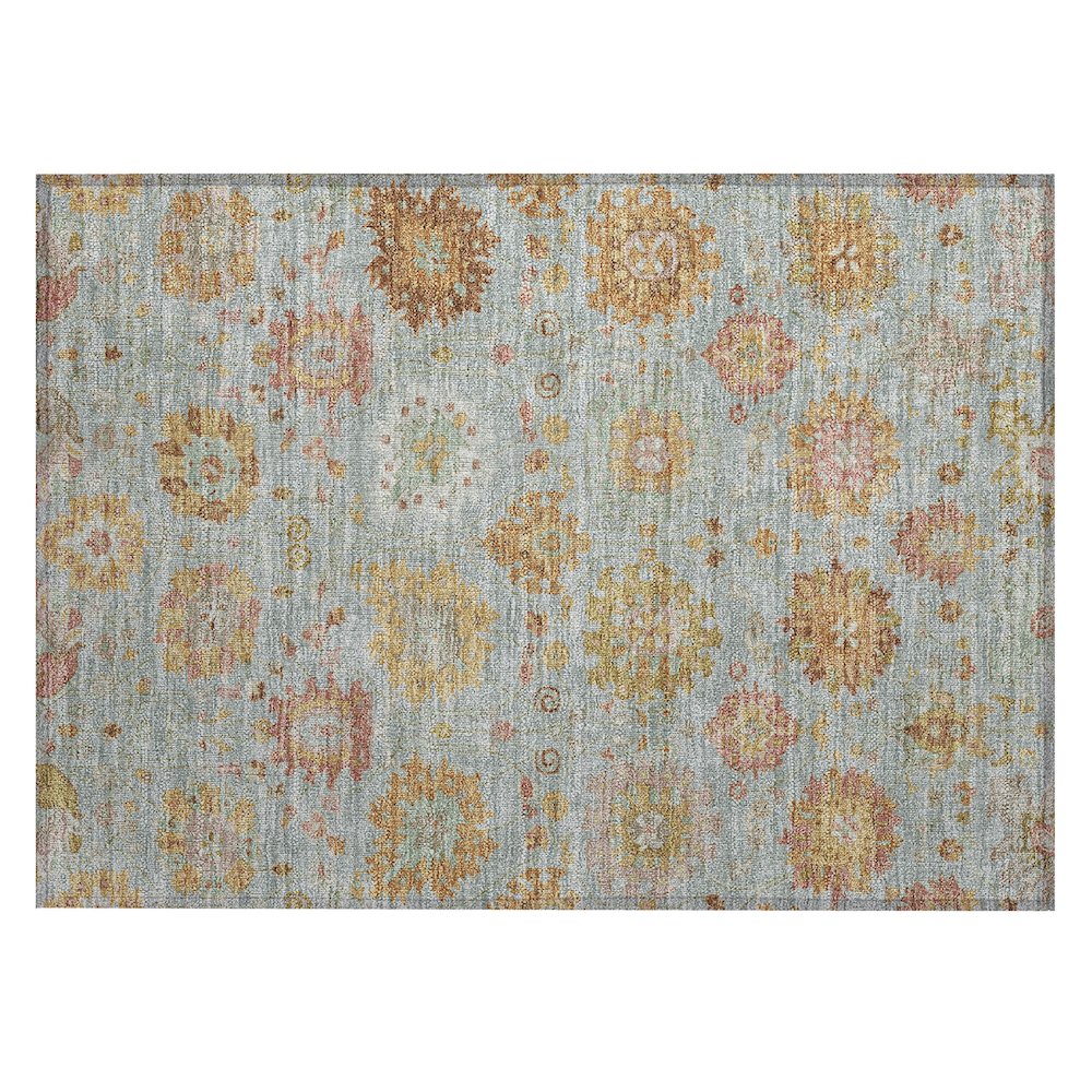 Machine Washable Indoor/Outdoor Chantille ACN2289 Blue 1'8" x 2'6" Rug. Picture 1