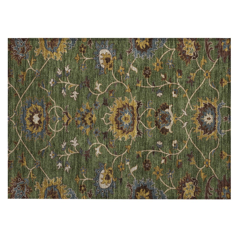 Machine Washable Indoor/Outdoor Chantille ACN2290 Green 1'8" x 2'6" Rug. Picture 1