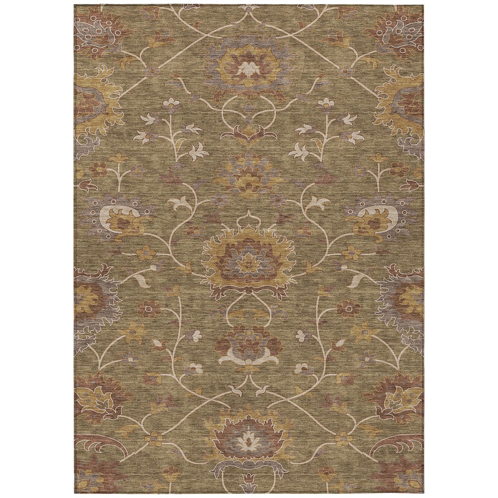 Machine Washable Indoor/Outdoor Chantille ACN2290 Brown 2'6" x 3'10" Rug. Picture 1