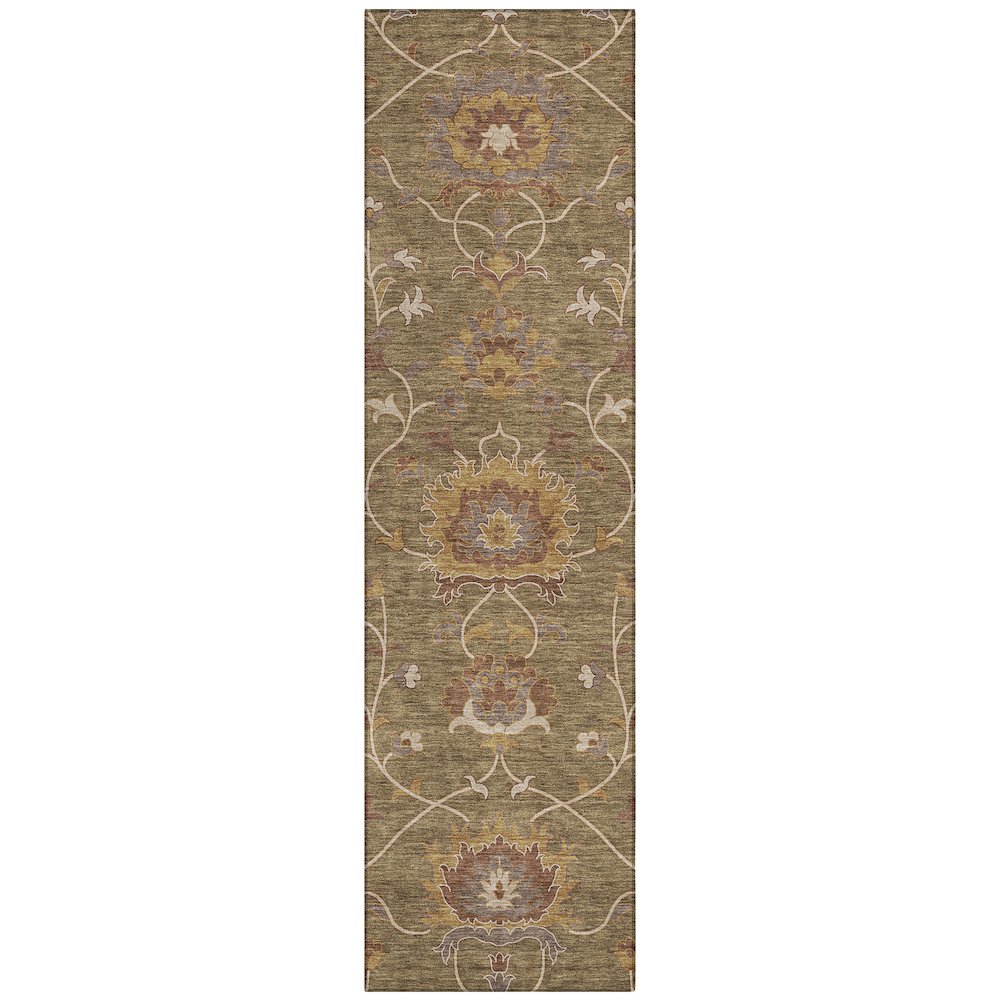 Machine Washable Indoor/Outdoor Chantille ACN2290 Brown 2'3" x 7'6" Runner Rug. Picture 1