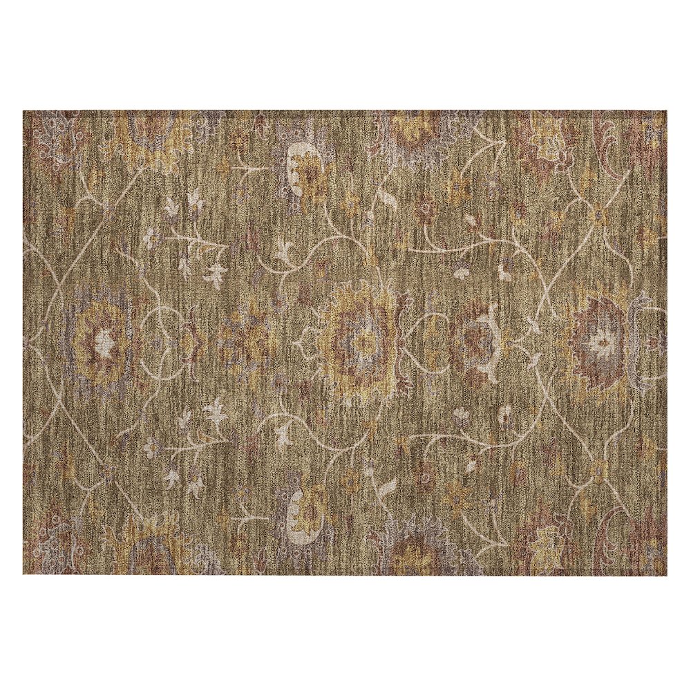 Machine Washable Indoor/Outdoor Chantille ACN2290 Brown 1'8" x 2'6" Rug. Picture 1