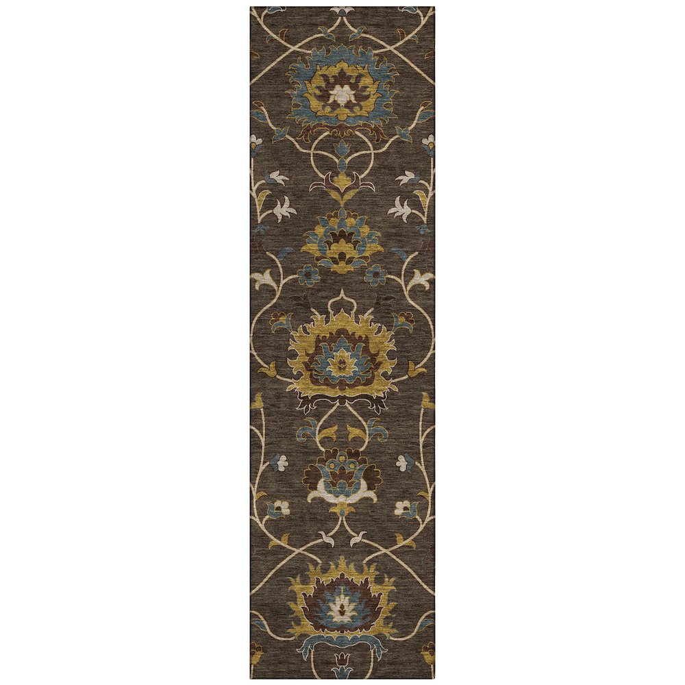Machine Washable Indoor/Outdoor Chantille ACN2290 Brown 2'3" x 7'6" Runner Rug. Picture 1