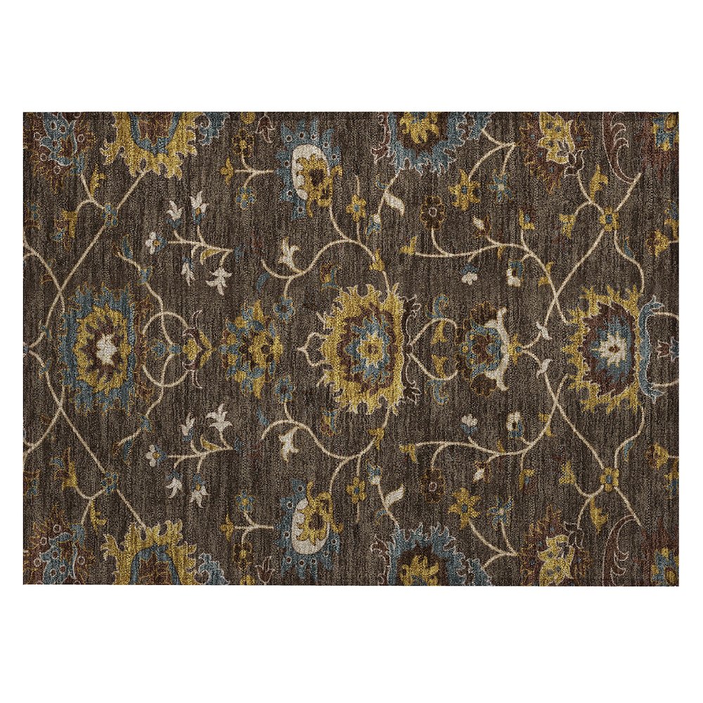 Machine Washable Indoor/Outdoor Chantille ACN2290 Brown 1'8" x 2'6" Rug. Picture 1