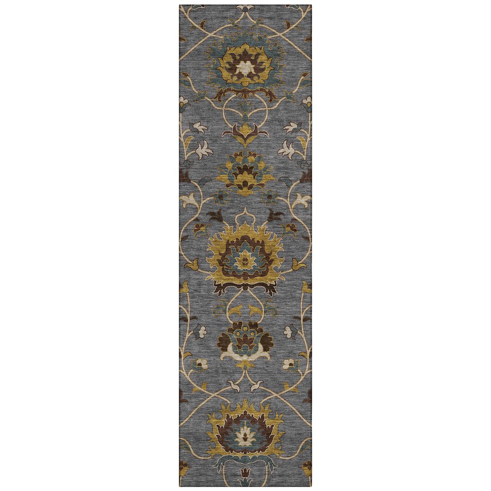 Machine Washable Indoor/Outdoor Chantille ACN2290 Gray 2'3" x 7'6" Runner Rug. Picture 1