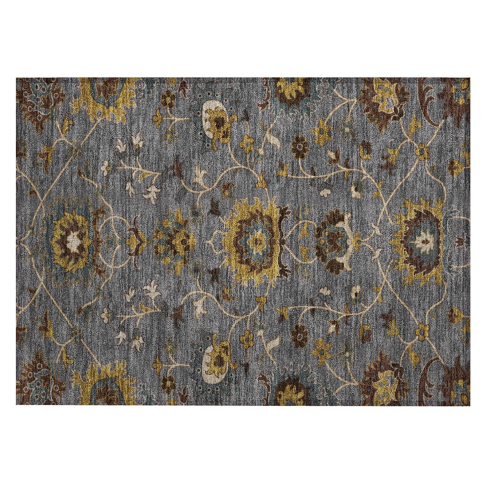 Machine Washable Indoor/Outdoor Chantille ACN2290 Gray 1'8" x 2'6" Rug. Picture 1