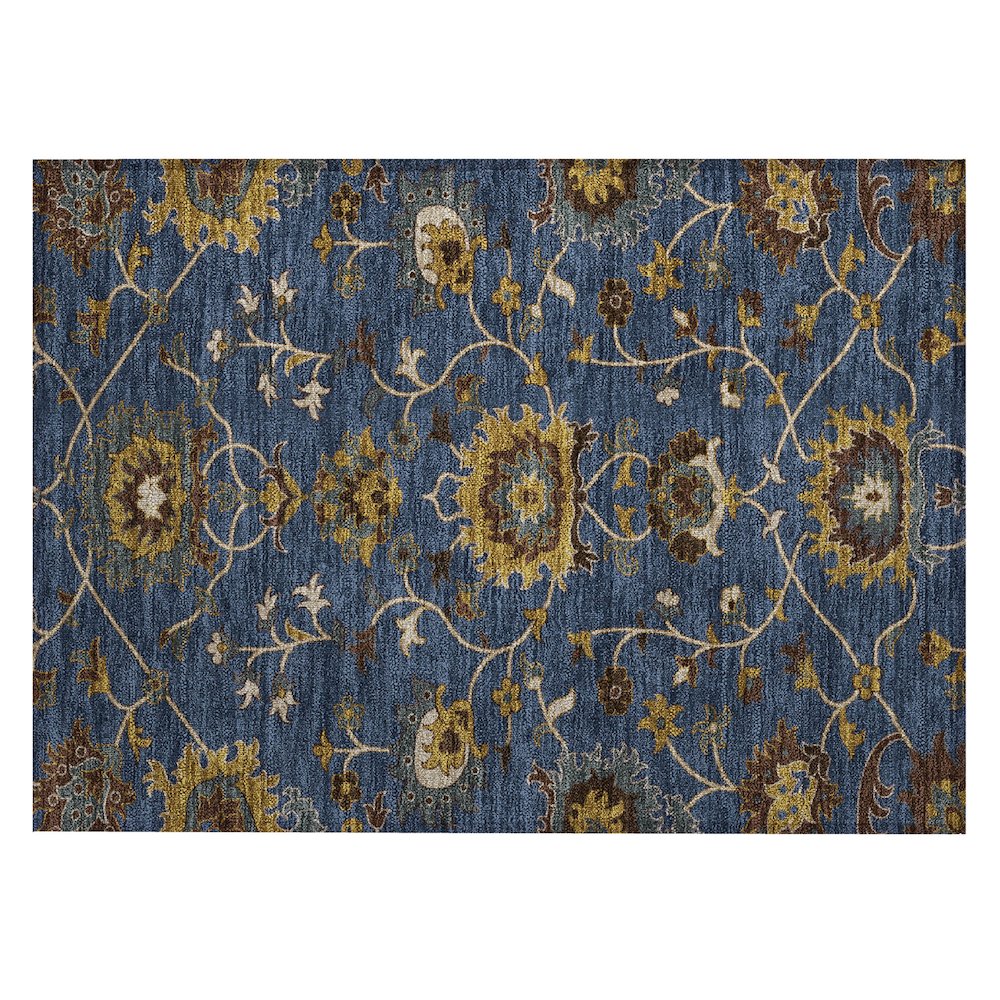 Machine Washable Indoor/Outdoor Chantille ACN2290 Blue 1'8" x 2'6" Rug. Picture 1