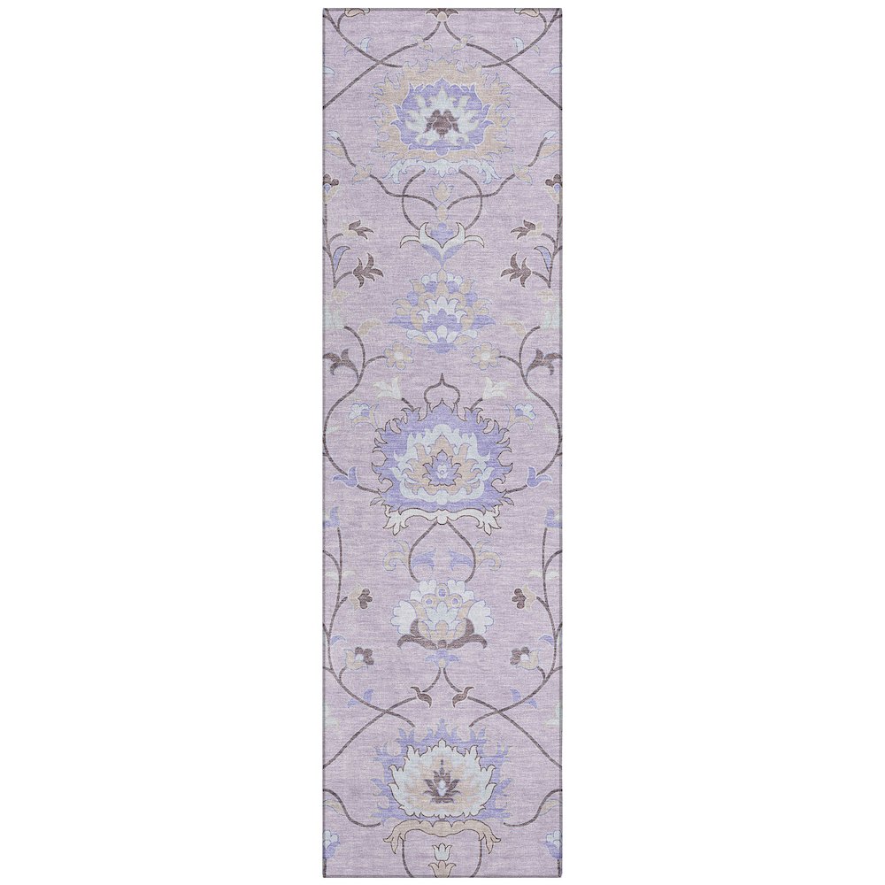 Machine Washable Indoor/Outdoor Chantille ACN2291 Pink 2'3" x 7'6" Runner Rug. Picture 1