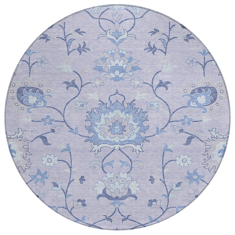 Machine Washable Indoor/Outdoor Chantille ACN2291 Purple 8' x 8' Round Rug. Picture 1