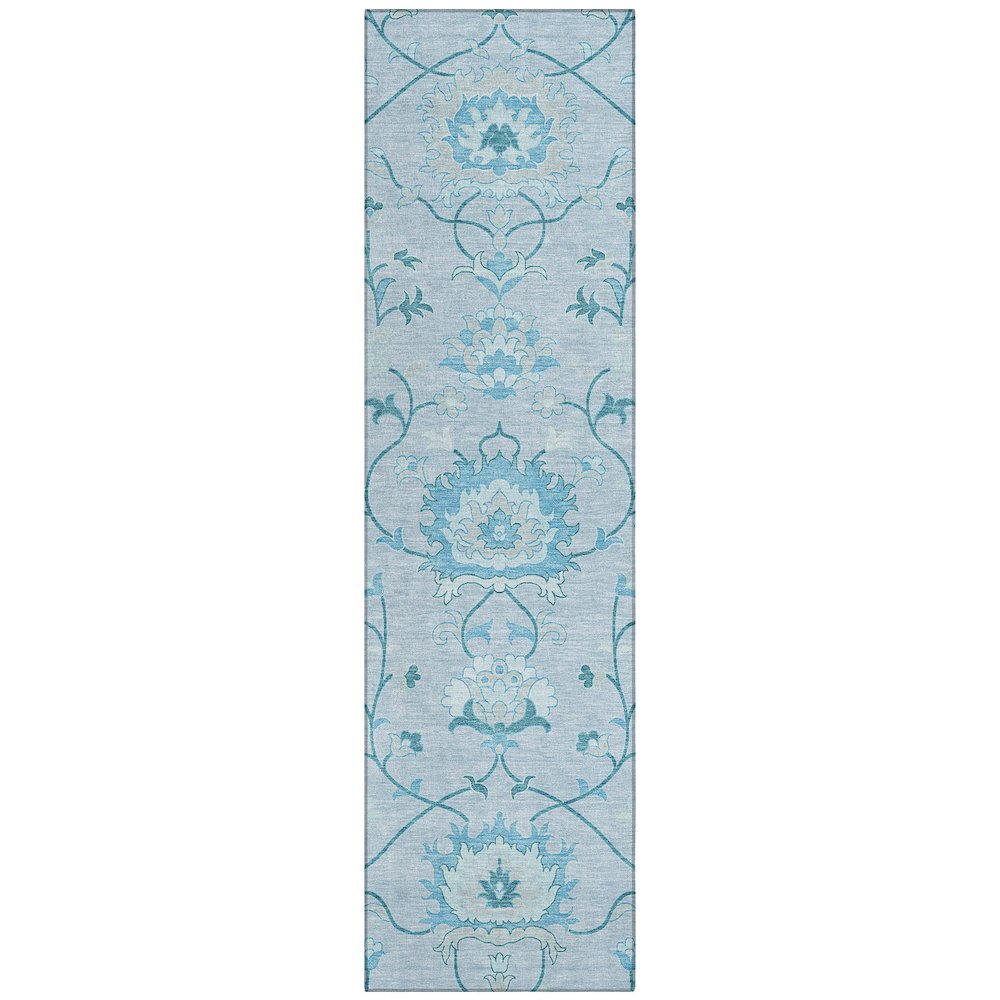 Machine Washable Indoor/Outdoor Chantille ACN2291 Blue 2'3" x 7'6" Runner Rug. Picture 1