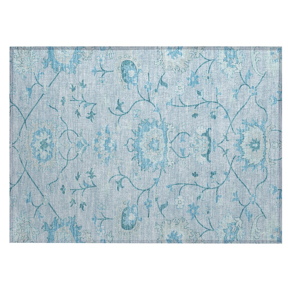 Machine Washable Indoor/Outdoor Chantille ACN2291 Blue 1'8" x 2'6" Rug. Picture 1