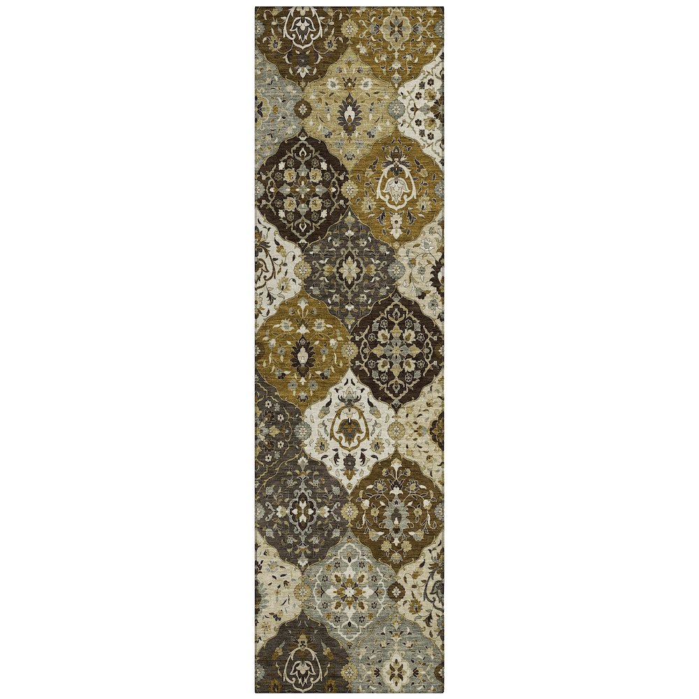 Machine Washable Indoor/Outdoor Chantille ACN2292 Brown 2'3" x 7'6" Runner Rug. Picture 1