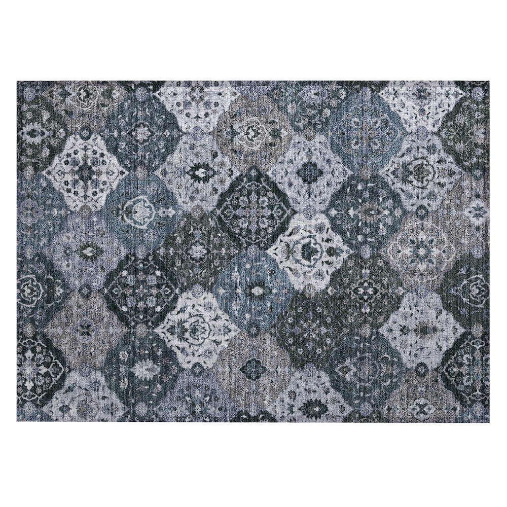 Machine Washable Indoor/Outdoor Chantille ACN2292 Blue 1'8" x 2'6" Rug. Picture 1