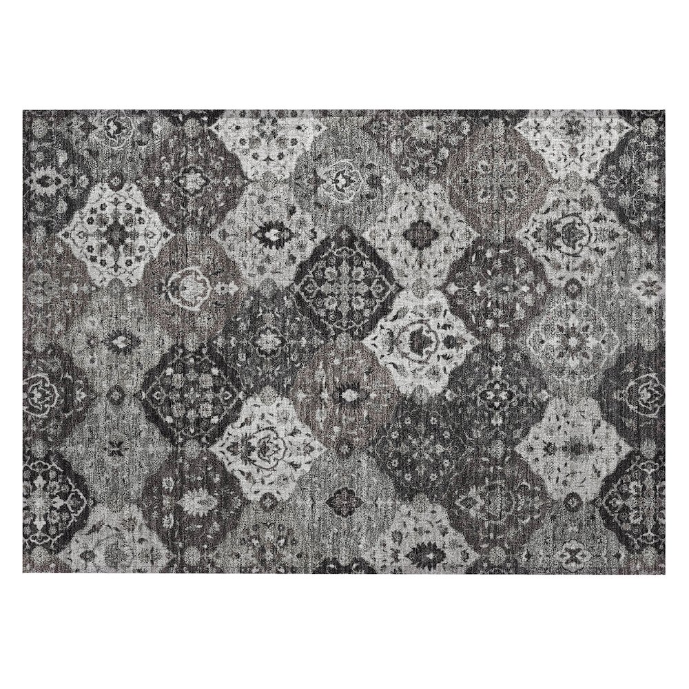 Machine Washable Indoor/Outdoor Chantille ACN2292 Gray 1'8" x 2'6" Rug. Picture 1