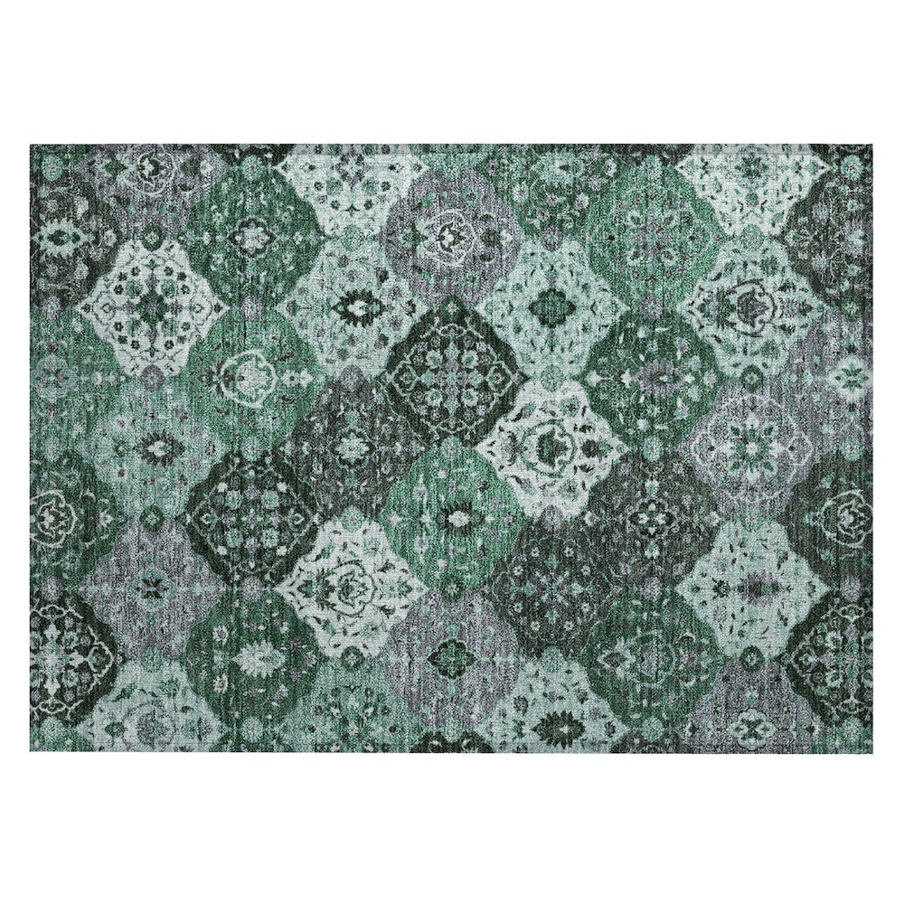 Machine Washable Indoor/Outdoor Chantille ACN2292 Green 1'8" x 2'6" Rug. Picture 1