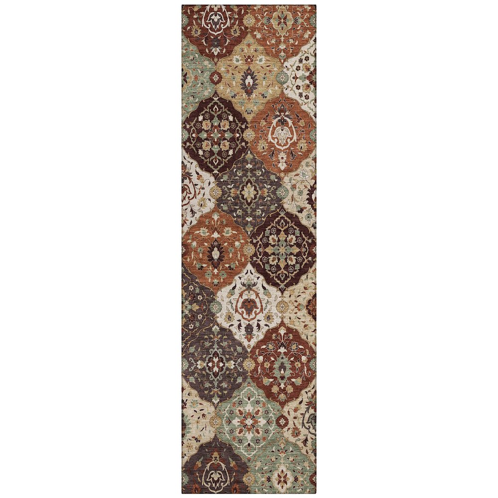 Machine Washable Indoor/Outdoor Chantille ACN2292 Orange 2'3" x 7'6" Runner Rug. Picture 1