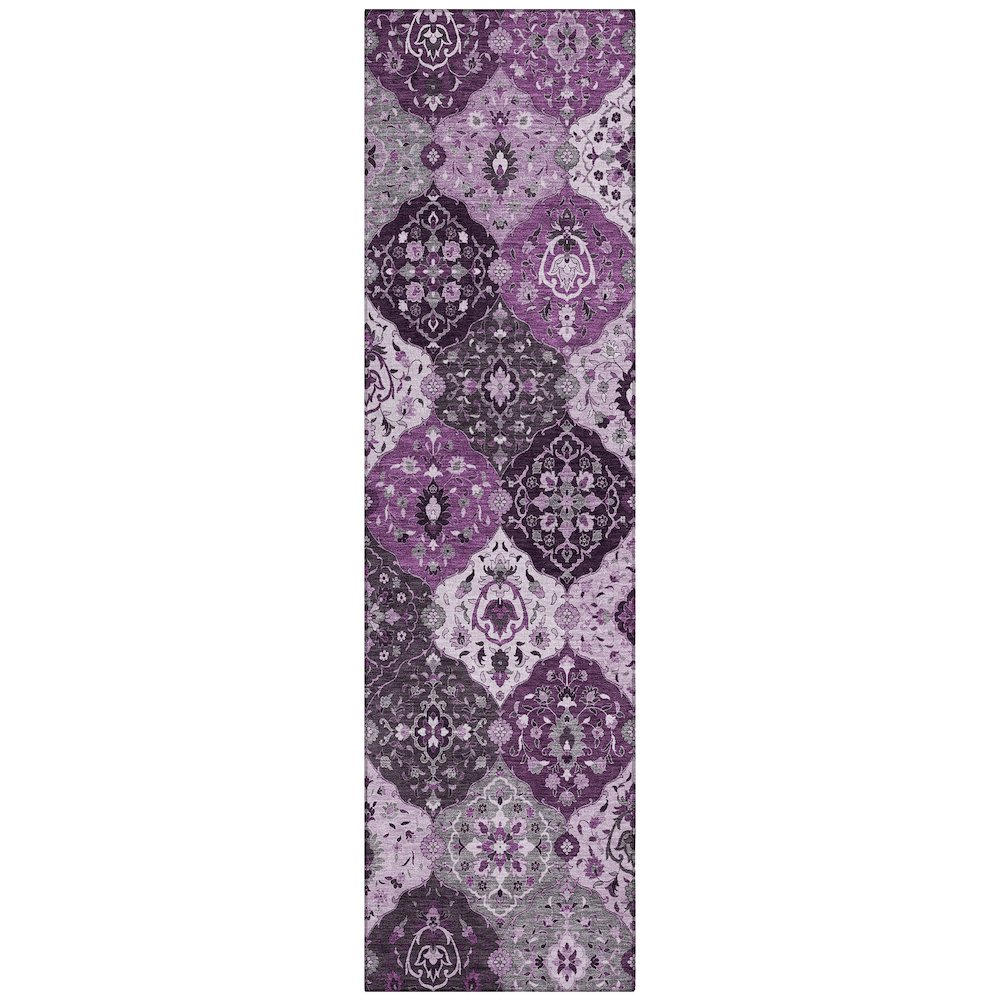 Machine Washable Indoor/Outdoor Chantille ACN2292 Purple 2'3" x 7'6" Runner Rug. Picture 1