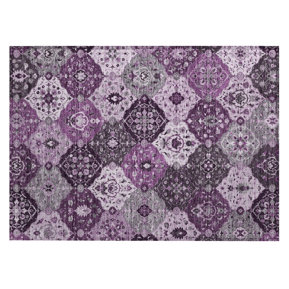 Machine Washable Indoor/Outdoor Chantille ACN2292 Purple 1'8" x 2'6" Rug. Picture 1