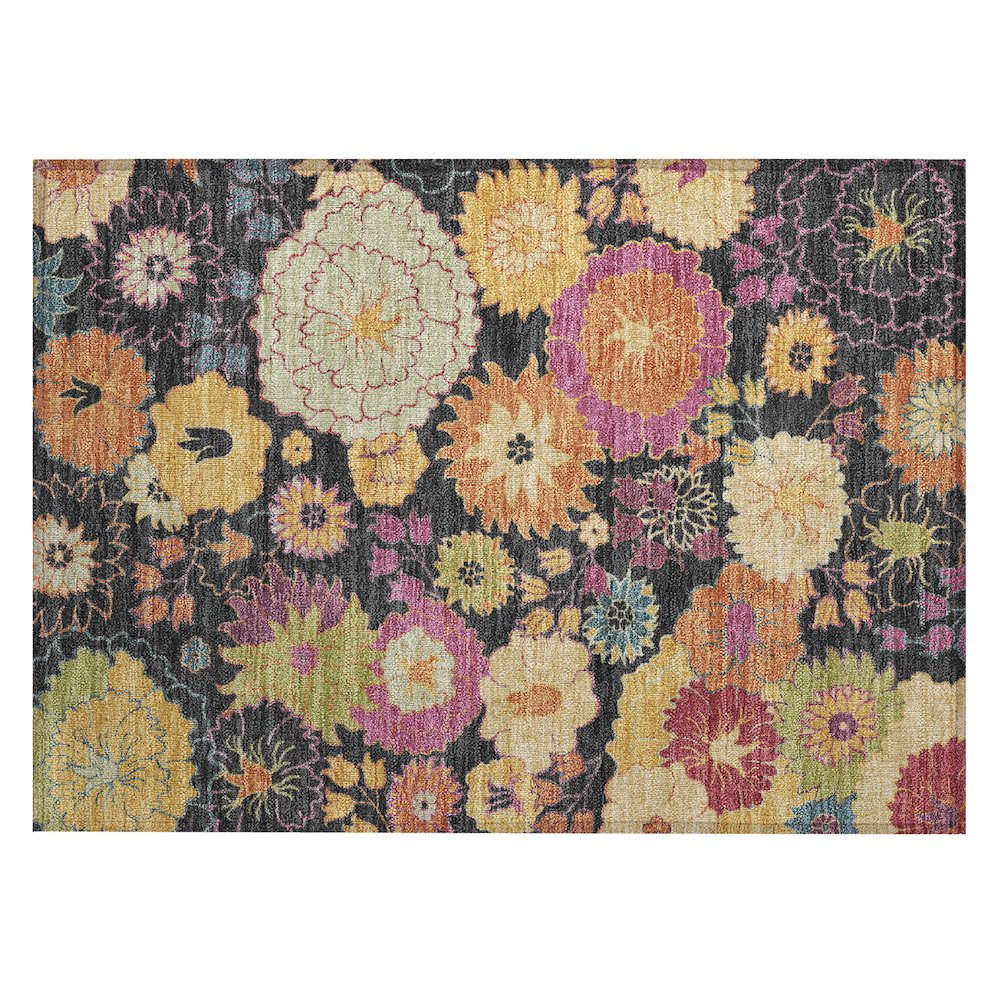 Machine Washable Indoor/Outdoor Chantille ACN2293 Black 1'8" x 2'6" Rug. Picture 1