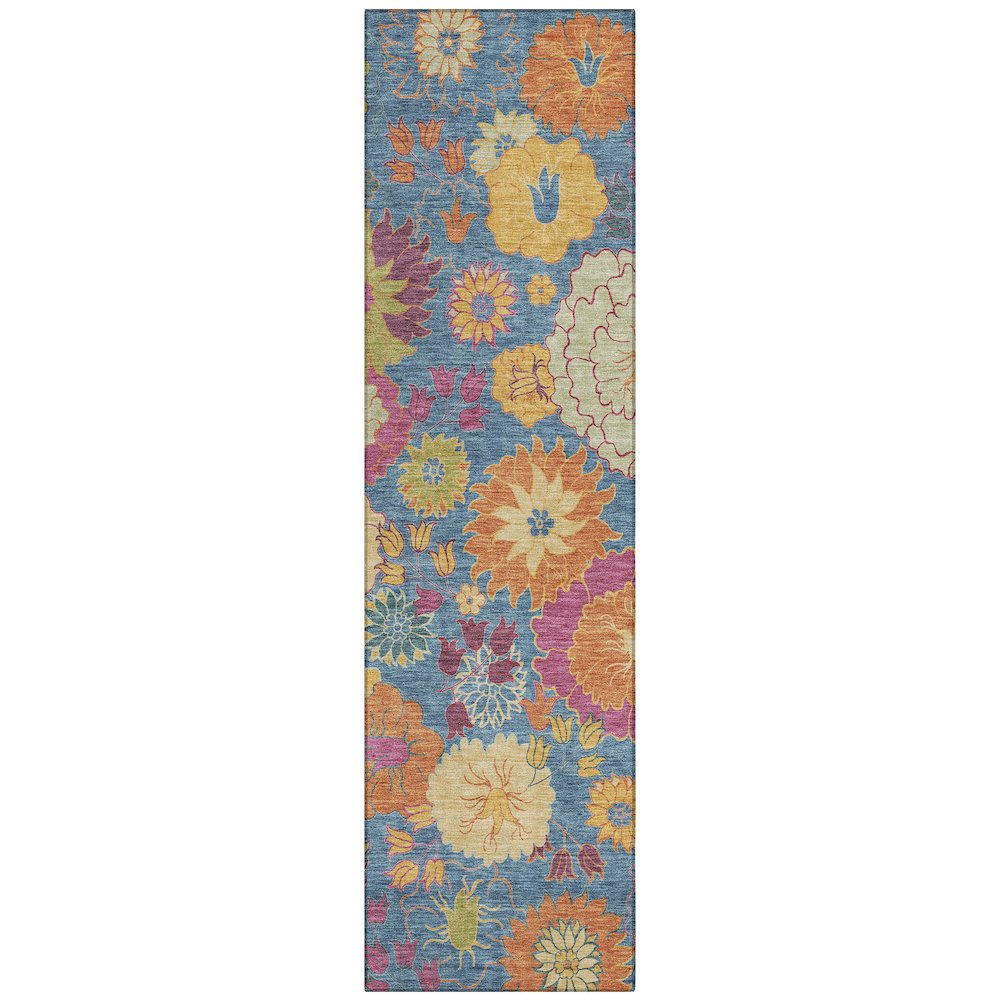 Machine Washable Indoor/Outdoor Chantille ACN2293 Blue 2'3" x 7'6" Runner Rug. Picture 1