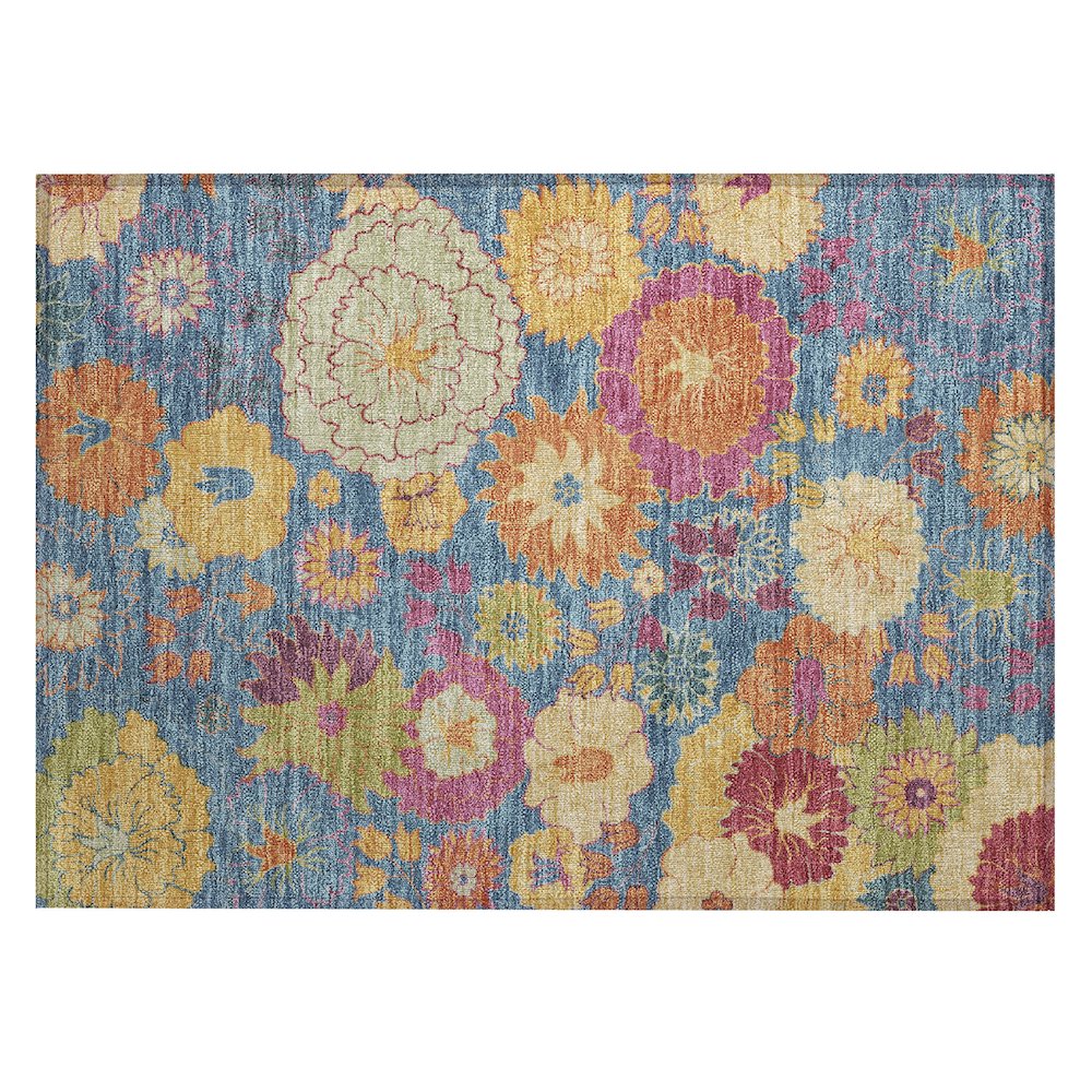 Machine Washable Indoor/Outdoor Chantille ACN2293 Blue 1'8" x 2'6" Rug. Picture 1