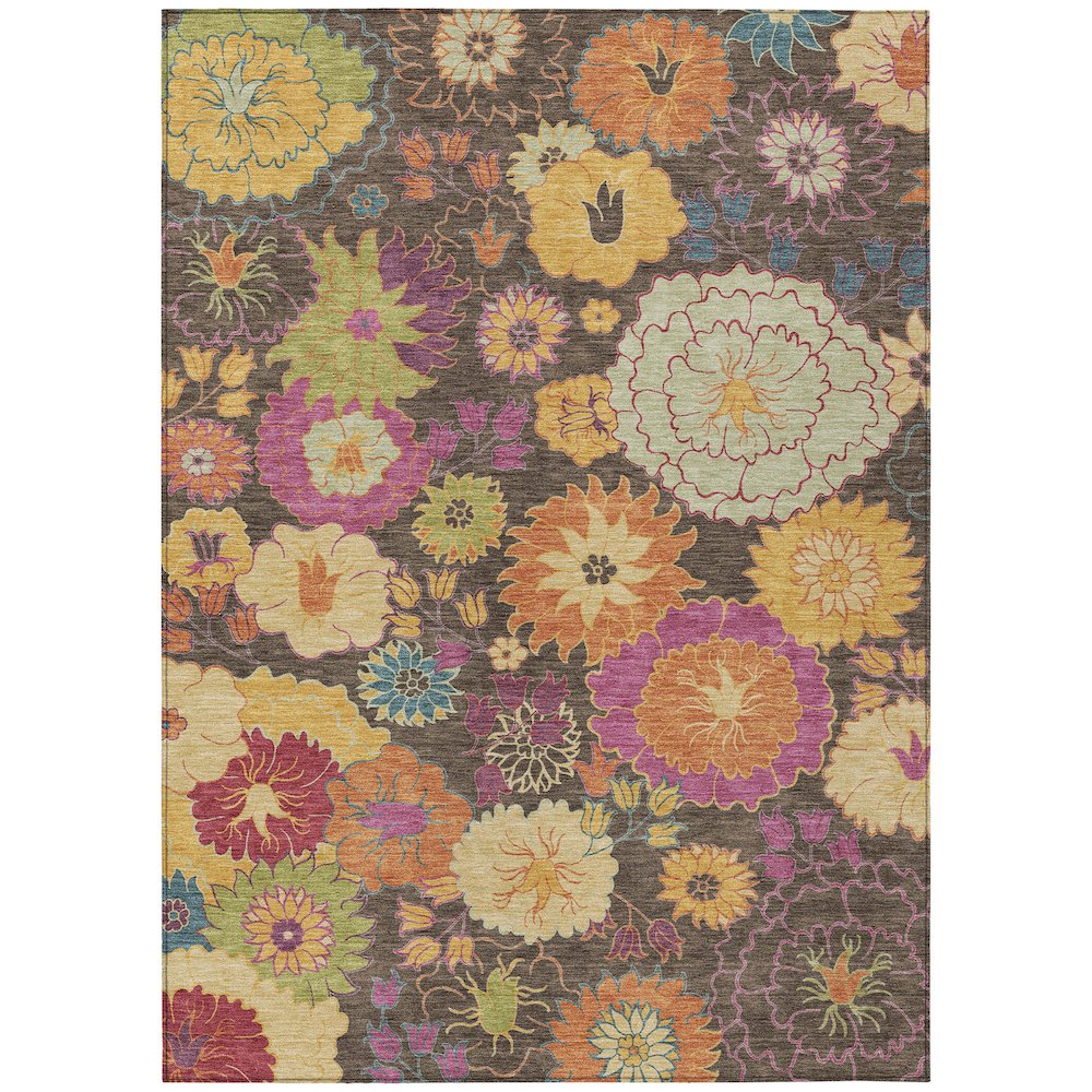 Machine Washable Indoor/Outdoor Chantille ACN2293 Brown 2'6" x 3'10" Rug. Picture 1