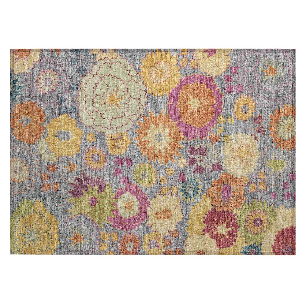Machine Washable Indoor/Outdoor Chantille ACN2293 Gray 1'8" x 2'6" Rug. Picture 1