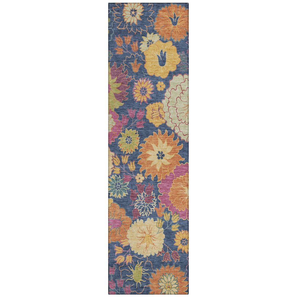 Machine Washable Indoor/Outdoor Chantille ACN2293 Blue 2'3" x 7'6" Runner Rug. Picture 1