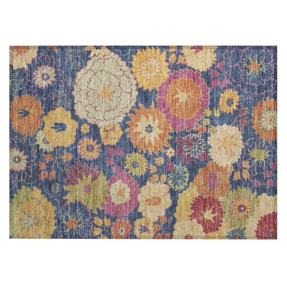 Machine Washable Indoor/Outdoor Chantille ACN2293 Blue 1'8" x 2'6" Rug. Picture 1