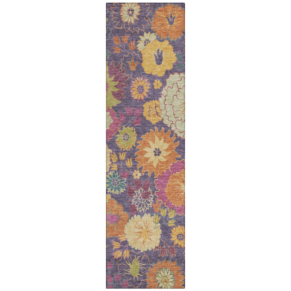 Machine Washable Indoor/Outdoor Chantille ACN2293 Purple 2'3" x 7'6" Runner Rug. Picture 1