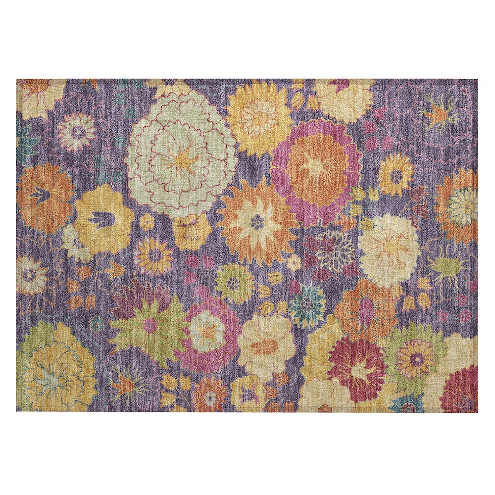 Machine Washable Indoor/Outdoor Chantille ACN2293 Purple 1'8" x 2'6" Rug. Picture 1