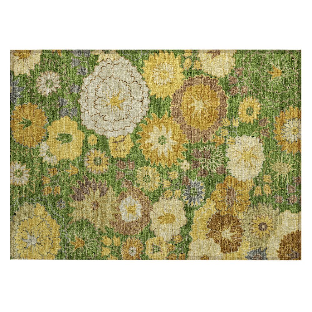 Machine Washable Indoor/Outdoor Chantille ACN2294 Green 1'8" x 2'6" Rug. Picture 1