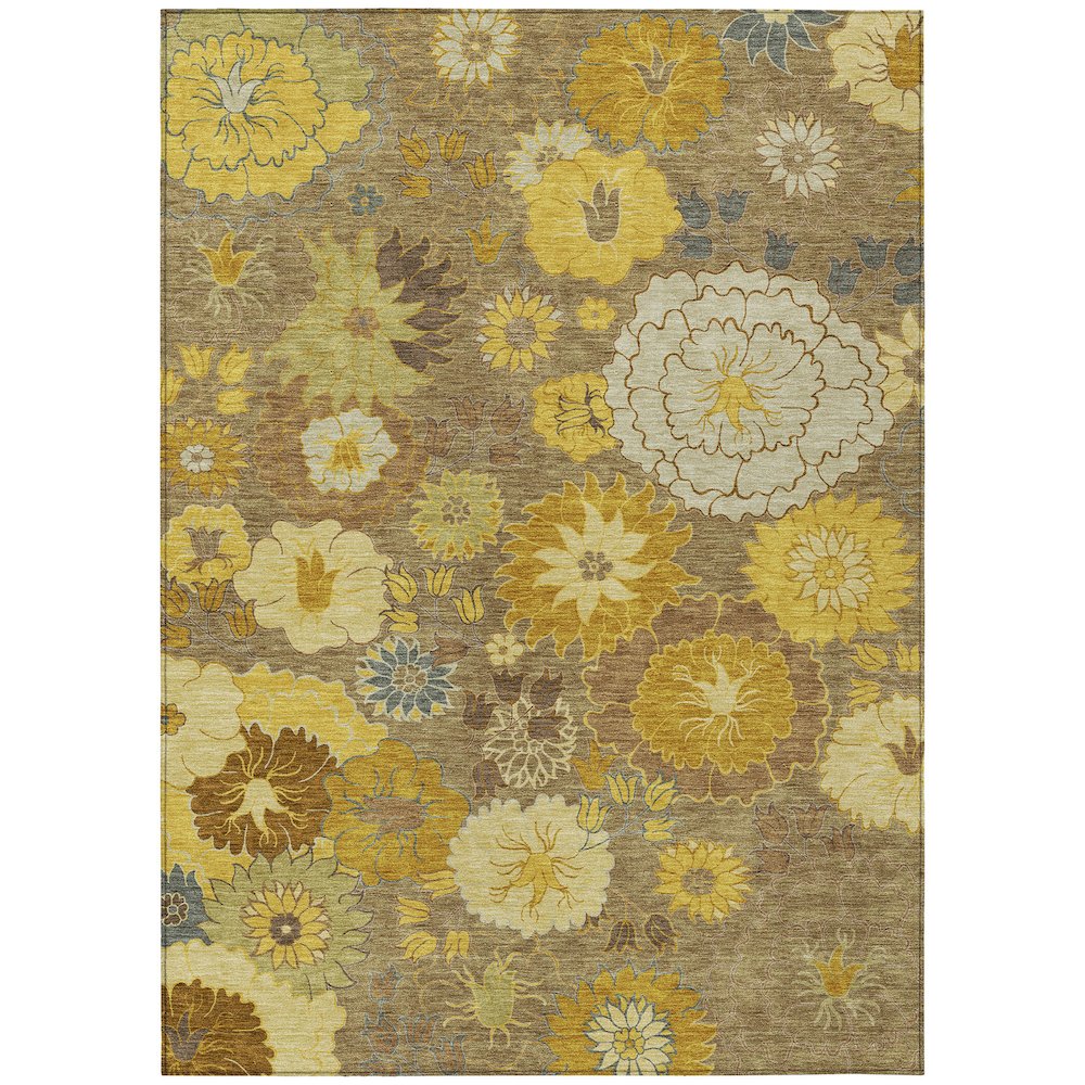Machine Washable Indoor/Outdoor Chantille ACN2294 Brown 2'6" x 3'10" Rug. Picture 1