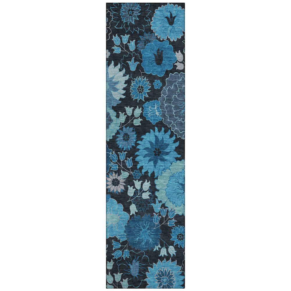 Machine Washable Indoor/Outdoor Chantille ACN2295 Blue 2'3" x 7'6" Runner Rug. Picture 1