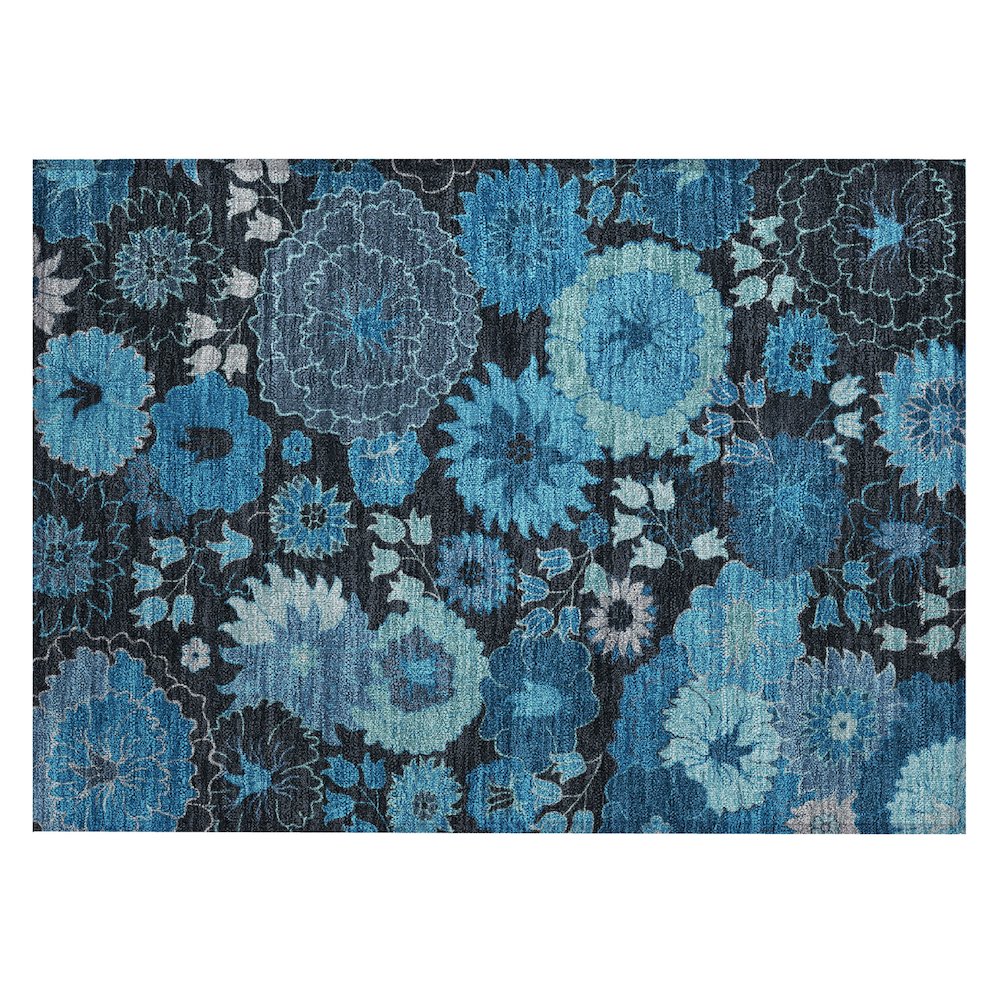Machine Washable Indoor/Outdoor Chantille ACN2295 Blue 1'8" x 2'6" Rug. Picture 1
