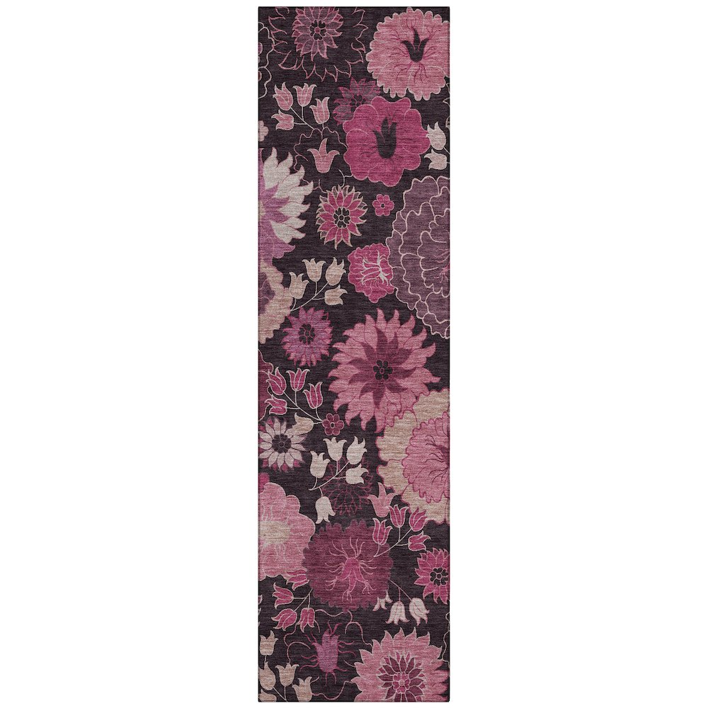 Machine Washable Indoor/Outdoor Chantille ACN2295 Pink 2'3" x 7'6" Runner Rug. Picture 1