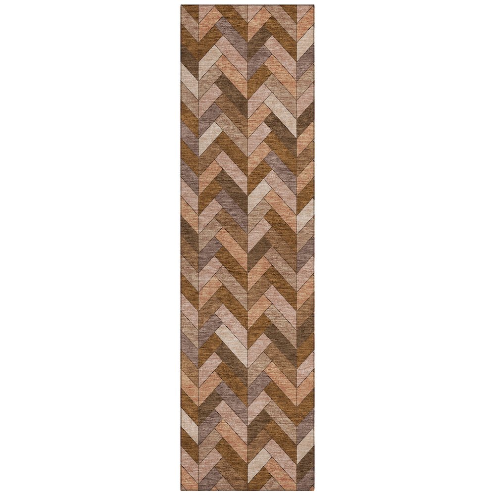 Machine Washable Indoor/Outdoor Chantille ACN2296 Orange 2'3" x 7'6" Runner Rug. Picture 1