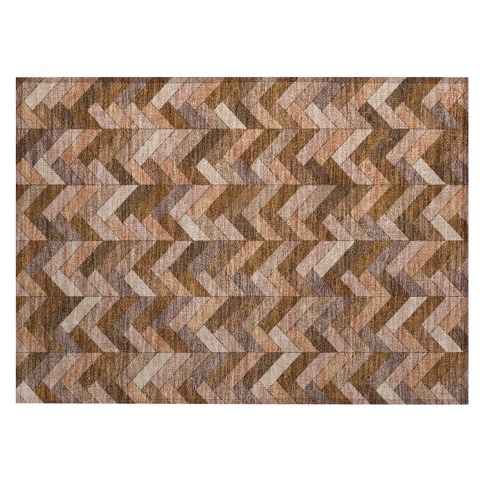 Machine Washable Indoor/Outdoor Chantille ACN2296 Orange 1'8" x 2'6" Rug. Picture 1