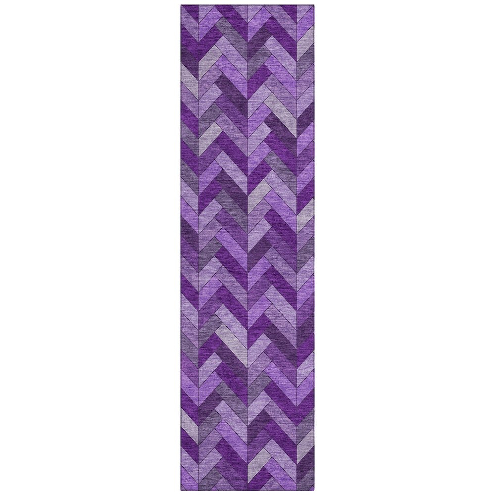 Machine Washable Indoor/Outdoor Chantille ACN2296 Purple 2'3" x 7'6" Runner Rug. Picture 1