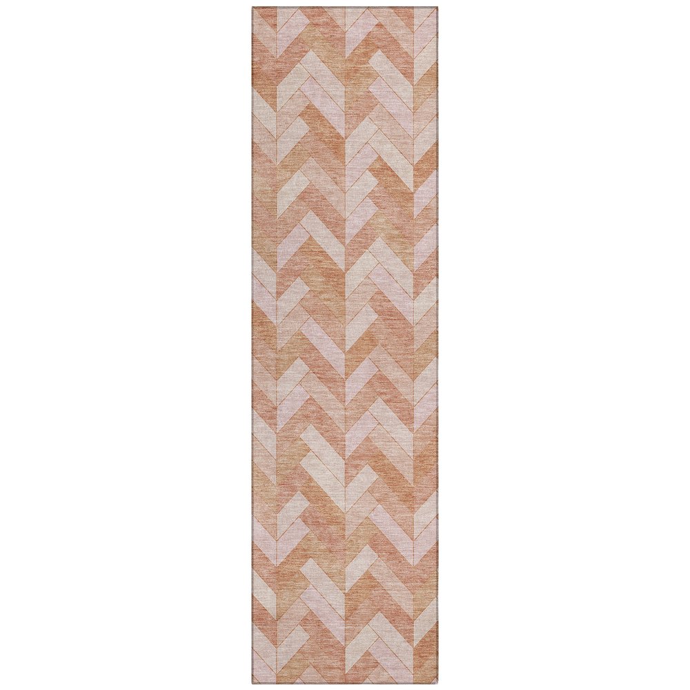 Machine Washable Indoor/Outdoor Chantille ACN2297 Orange 2'3" x 7'6" Runner Rug. Picture 1