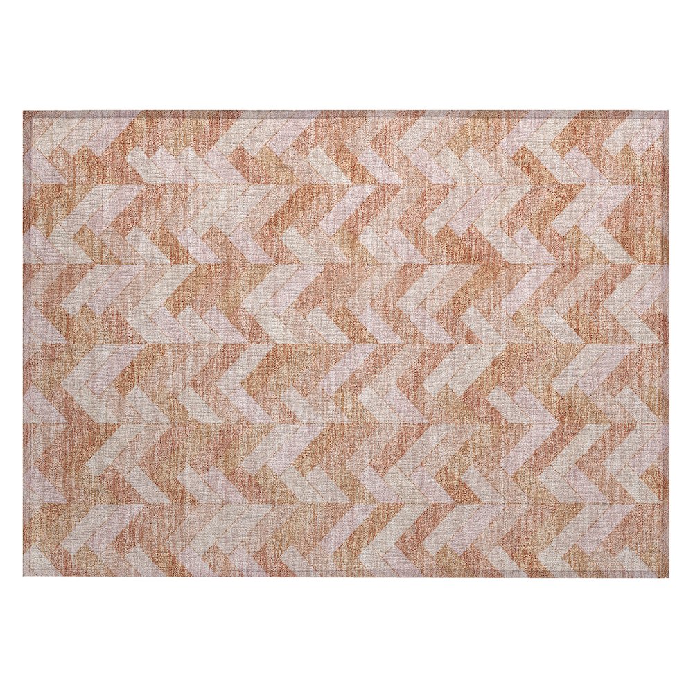 Machine Washable Indoor/Outdoor Chantille ACN2297 Orange 1'8" x 2'6" Rug. Picture 1