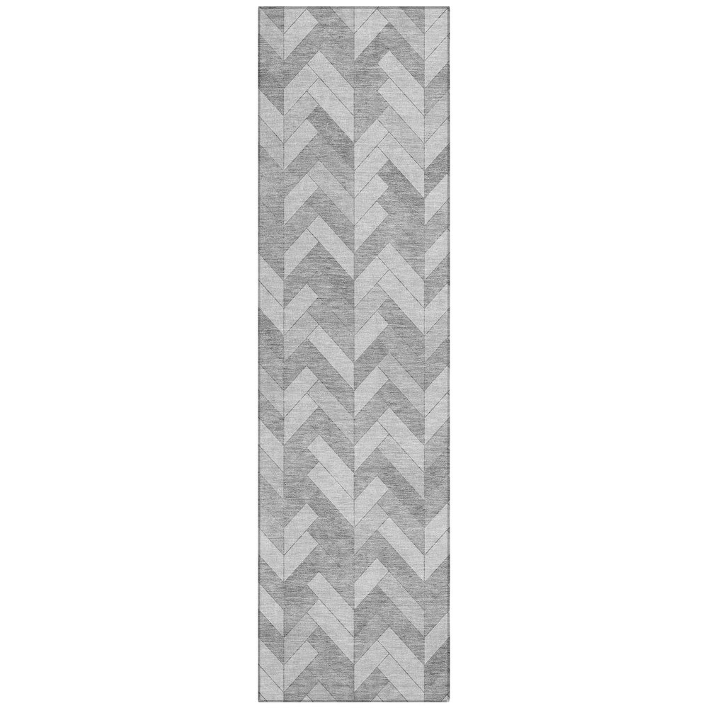 Machine Washable Indoor/Outdoor Chantille ACN2297 Gray 2'3" x 7'6" Runner Rug. Picture 1