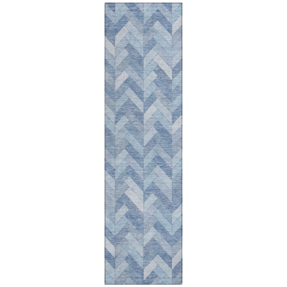 Machine Washable Indoor/Outdoor Chantille ACN2297 Blue 2'3" x 7'6" Runner Rug. Picture 1