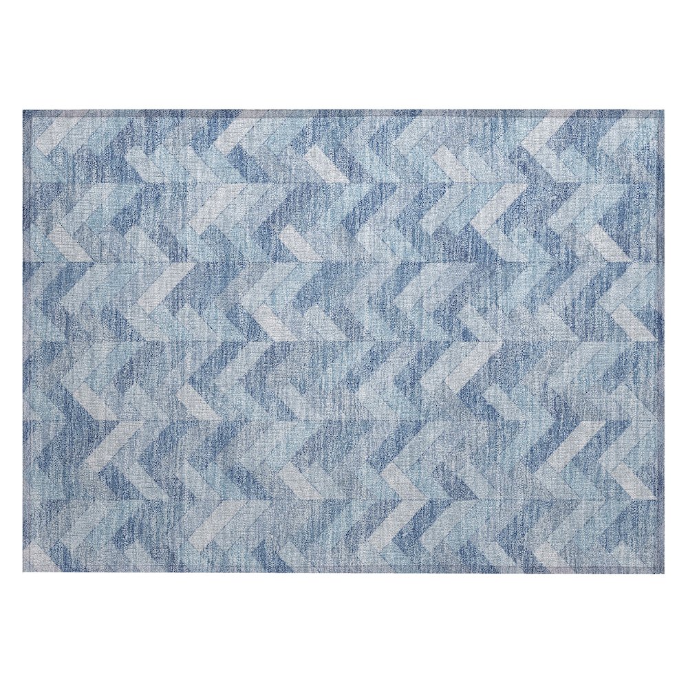 Machine Washable Indoor/Outdoor Chantille ACN2297 Blue 1'8" x 2'6" Rug. Picture 1