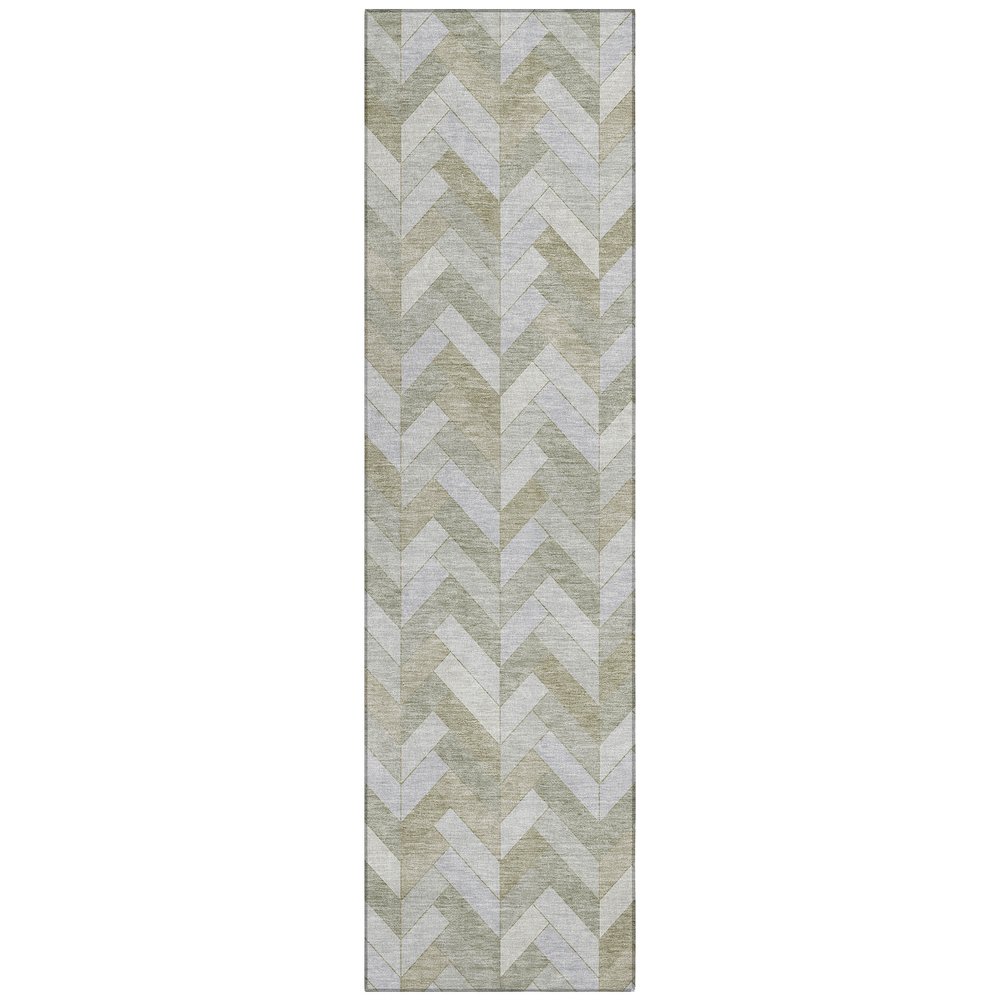 Machine Washable Indoor/Outdoor Chantille ACN2297 Brown 2'3" x 7'6" Runner Rug. Picture 1