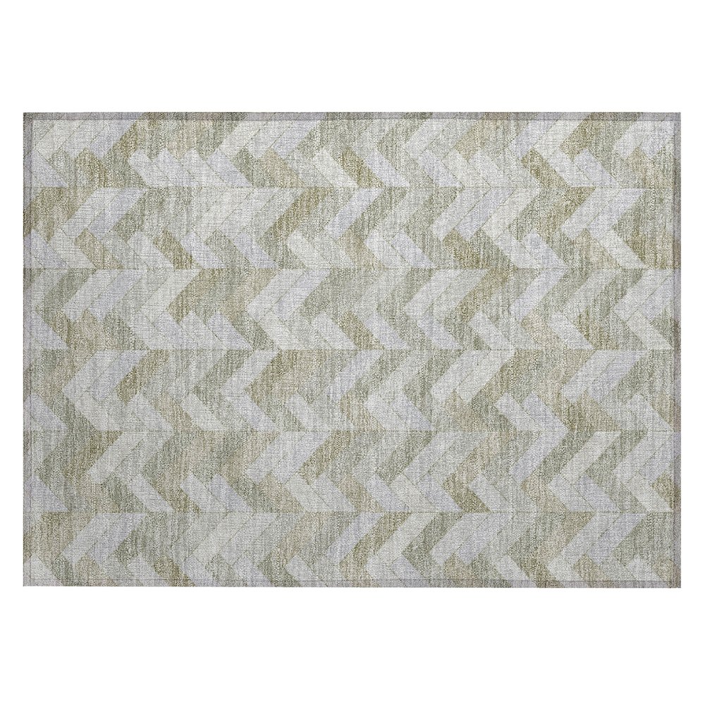 Machine Washable Indoor/Outdoor Chantille ACN2297 Brown 1'8" x 2'6" Rug. Picture 1