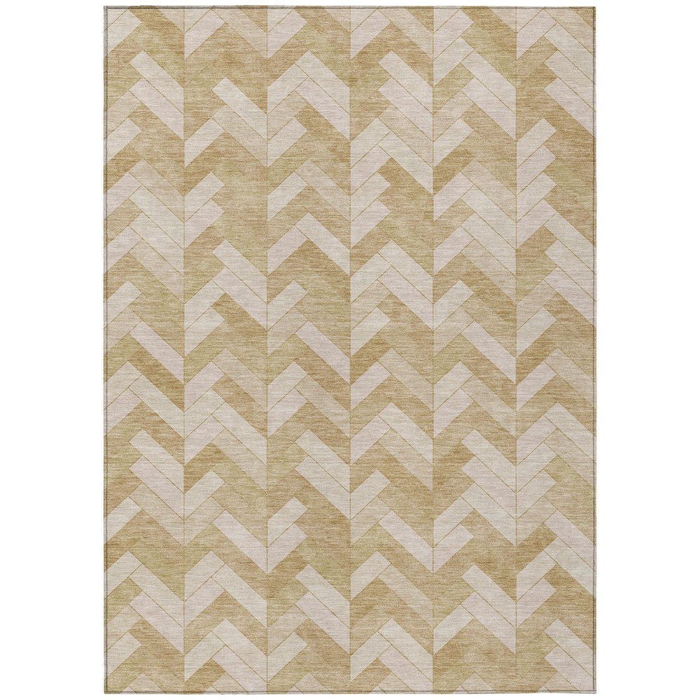 Machine Washable Indoor/Outdoor Chantille ACN2297 Gold 2'6" x 3'10" Rug. Picture 1