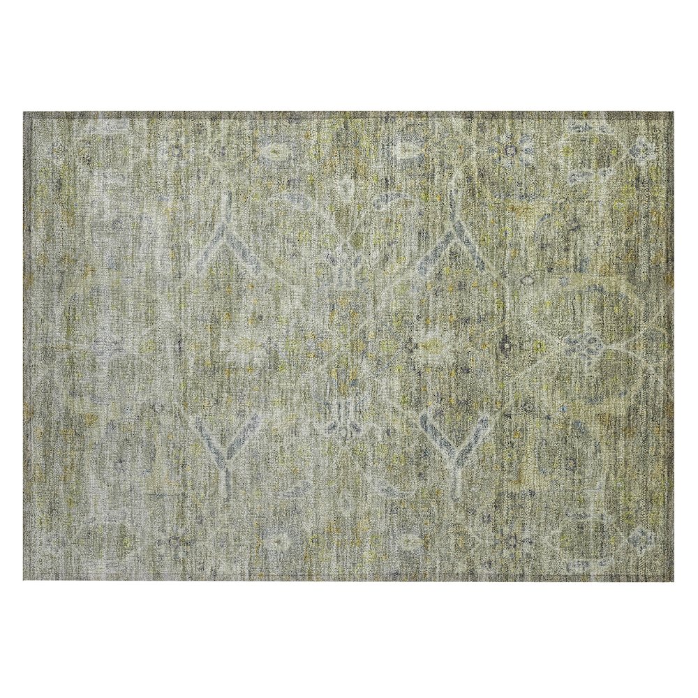 Machine Washable Indoor/Outdoor Chantille ACN2298 Green 1'8" x 2'6" Rug. Picture 1